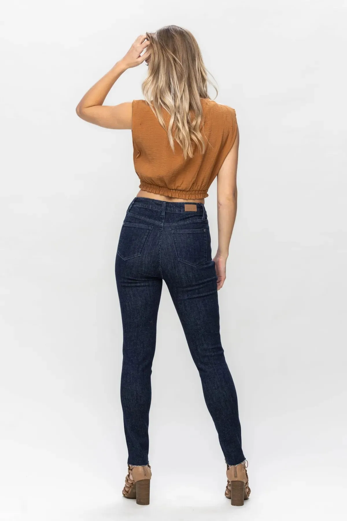 Judy Blue Tummy Control Raw Hem Skinny