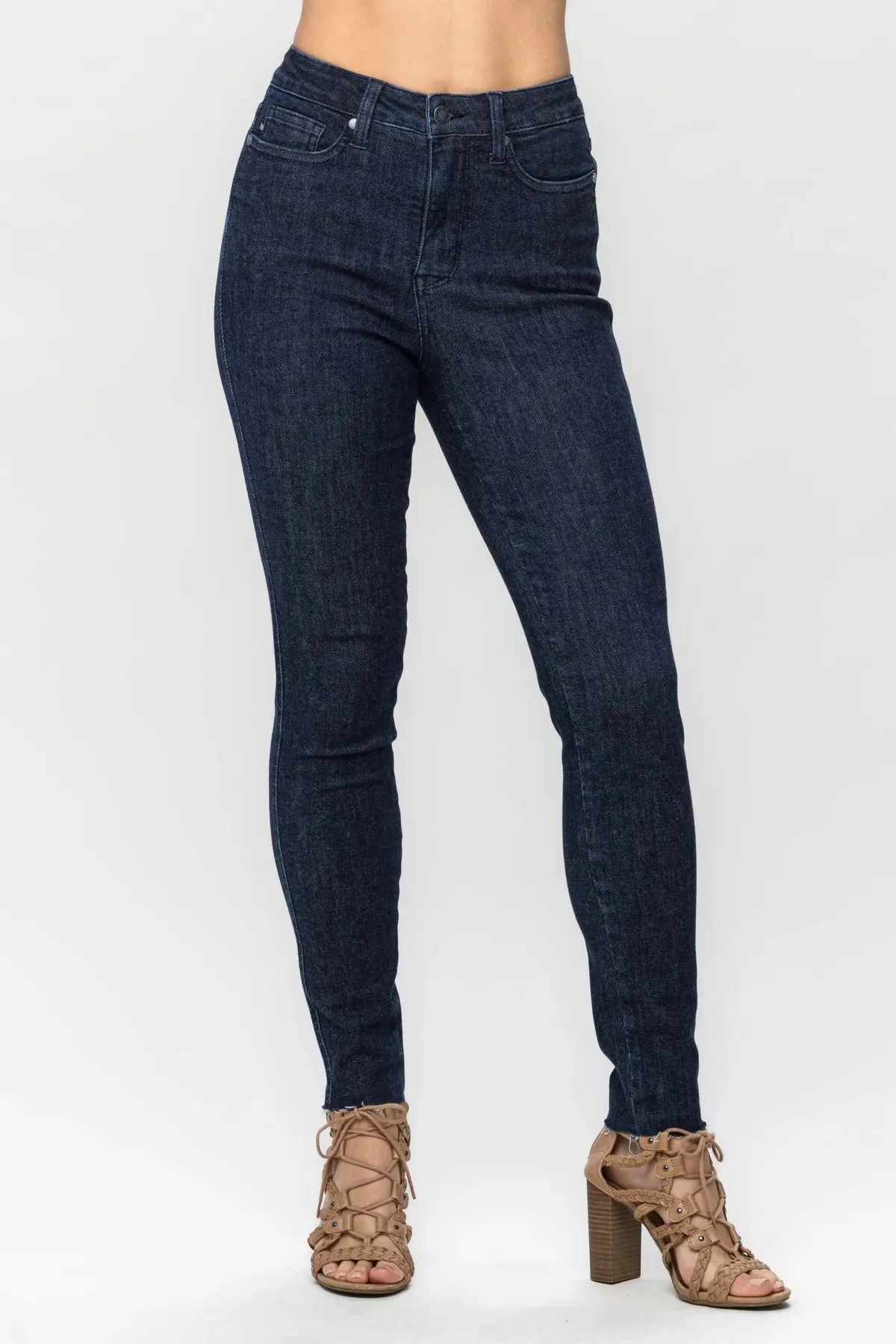 Judy Blue Tummy Control Raw Hem Skinny