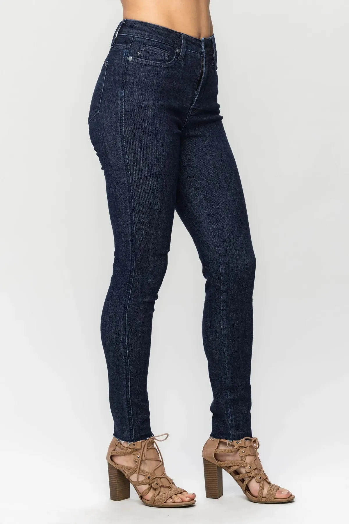 Judy Blue Tummy Control Raw Hem Skinny