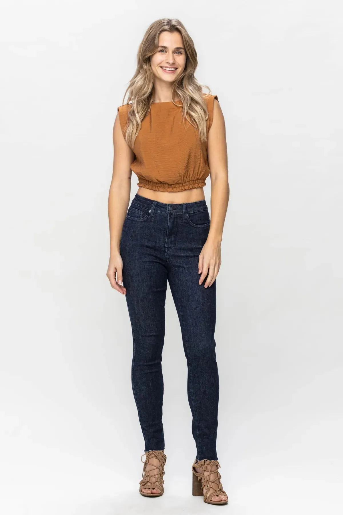 Judy Blue Tummy Control Raw Hem Skinny