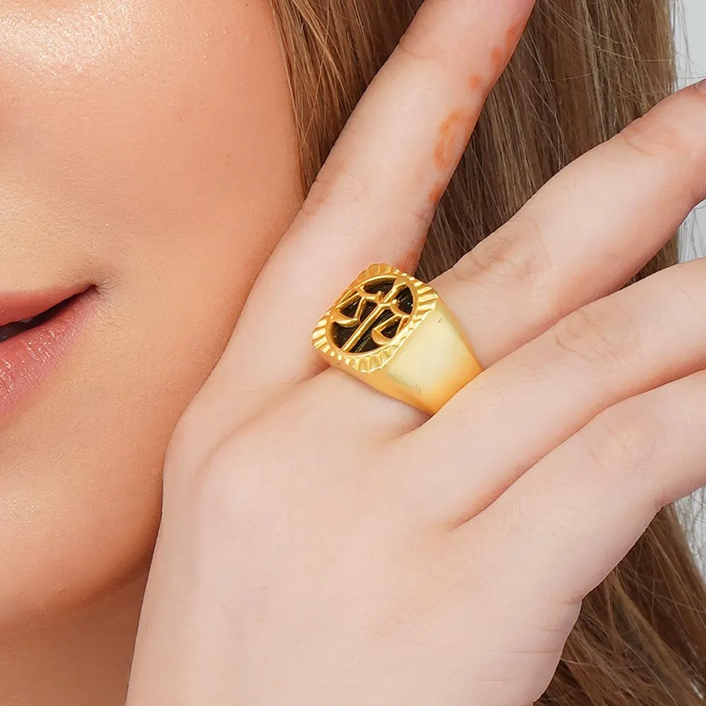 Linked Zodiac Rings for Women