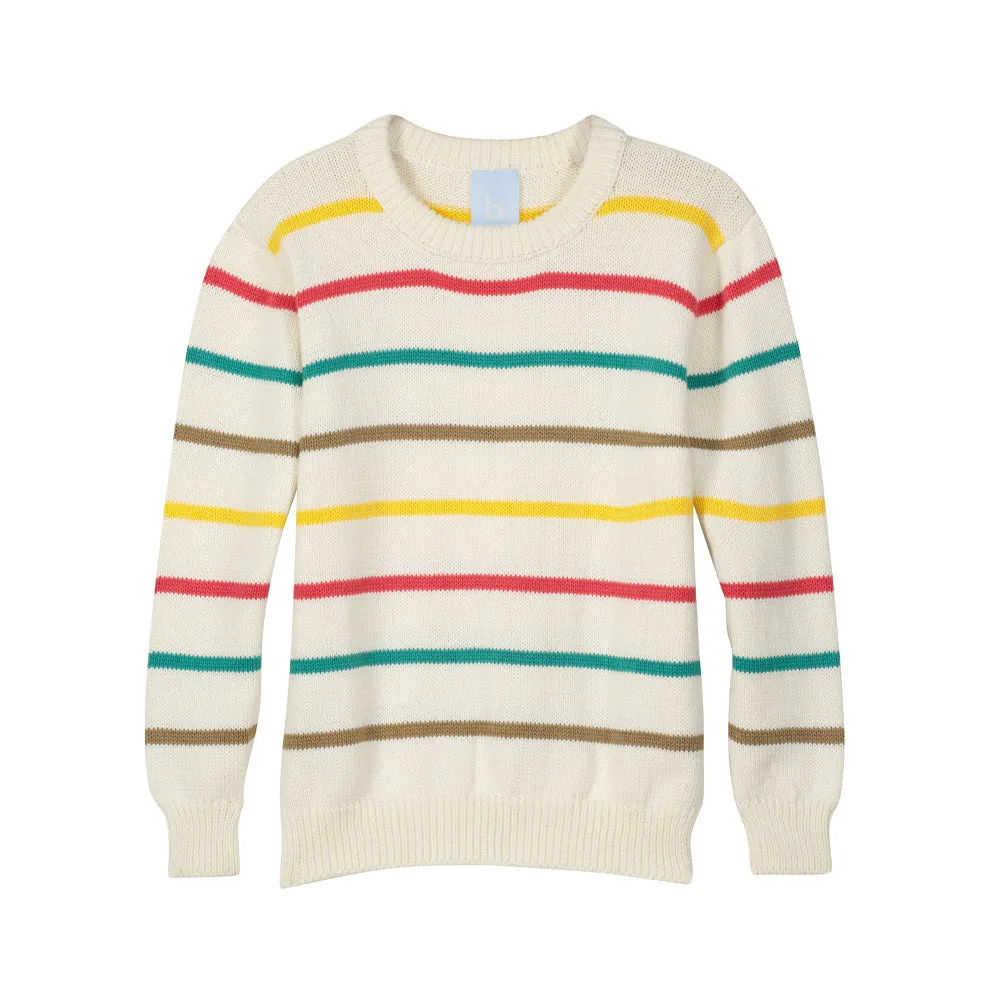 Multicolor Pullover -- Ivory w/ Multicolor Stripes