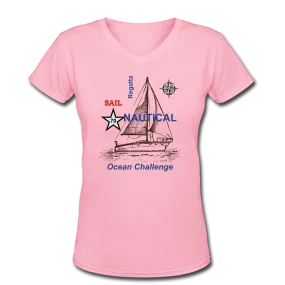 Nautical, Sailboat, Regatta V-Neck T-Shirt