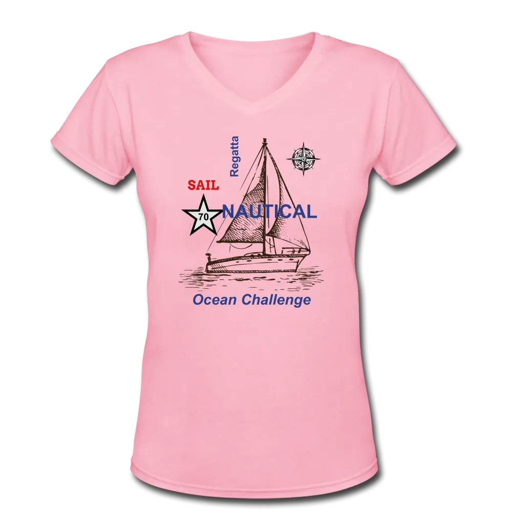 Nautical, Sailboat, Regatta V-Neck T-Shirt