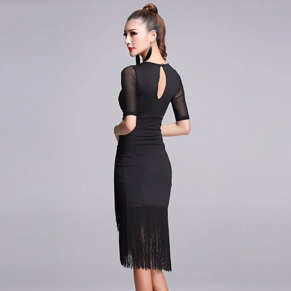 Obsessions #L9223 Latin Dance Dress with Tassel -Salsa- Tango- Cha Cha