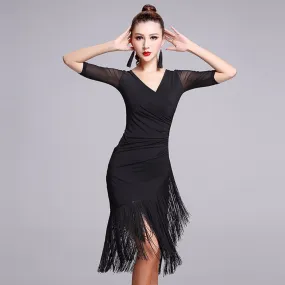 Obsessions #L9223 Latin Dance Dress with Tassel -Salsa- Tango- Cha Cha