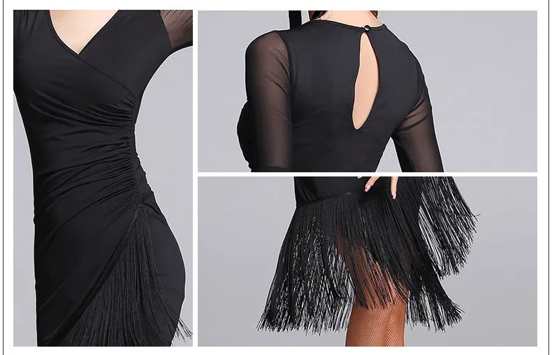 Obsessions #L9223 Latin Dance Dress with Tassel -Salsa- Tango- Cha Cha