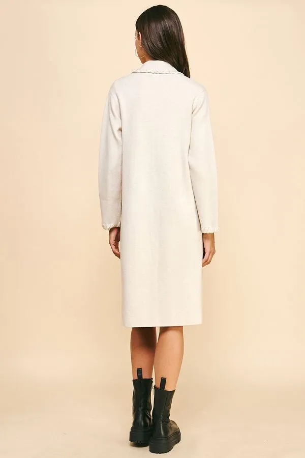Open Front Cardigan with Stitch Detail
