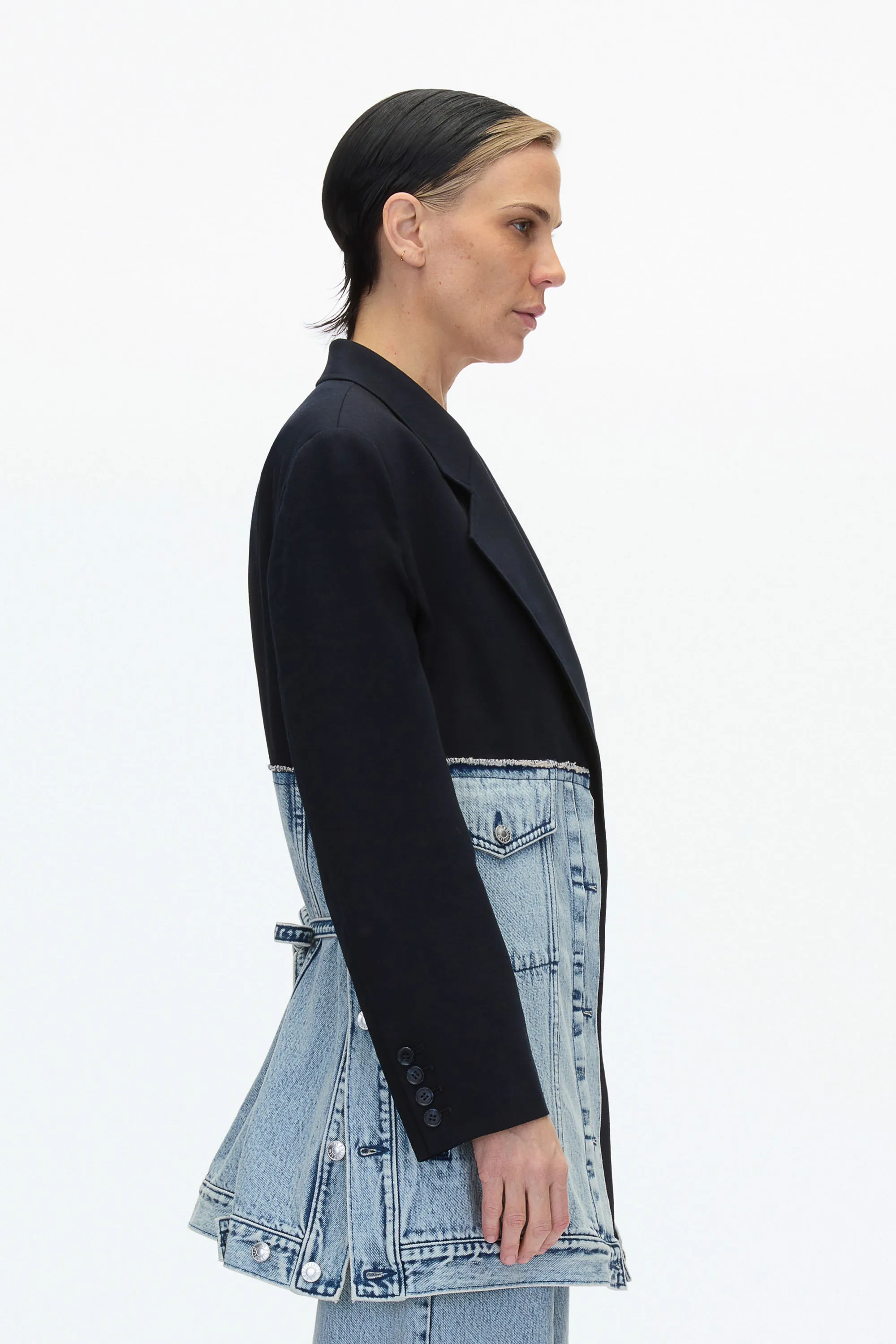 Oversized Hybrid Denim Blazer