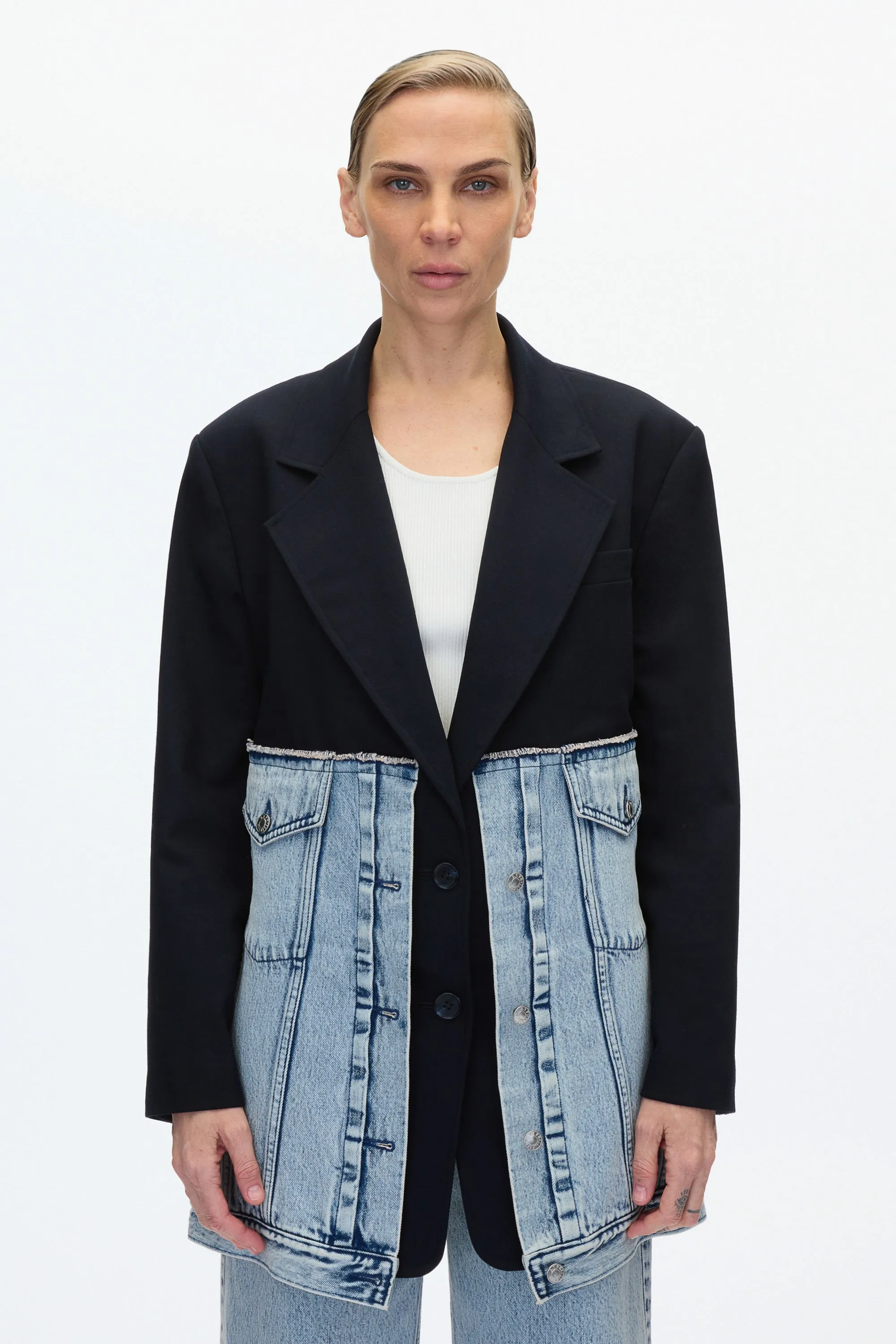 Oversized Hybrid Denim Blazer