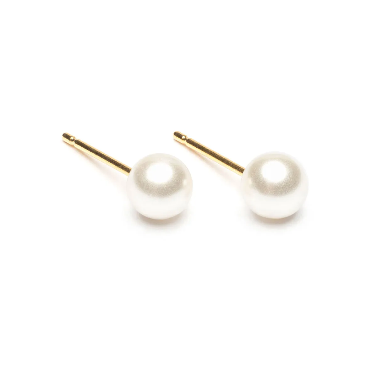 Pearl Stud Earrings 5mm Gold Plated