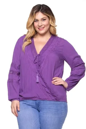 Purple-Loving Crochet x Lace Top