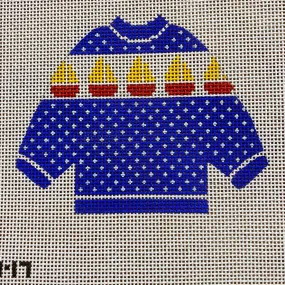 Sailboats Pullover Needlepoint Canvas