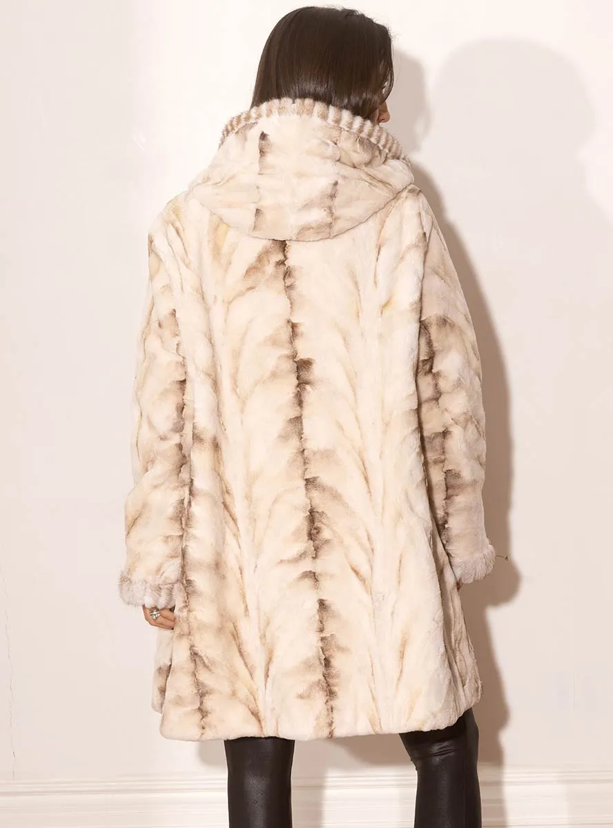 Sheared Reversible Mink Fur Stroller with Hood and All Weather Lining