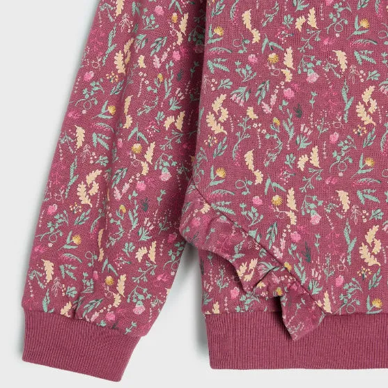 SI - Girls 'Purple' Ruffle Details Fleece Sweatshirt SI526