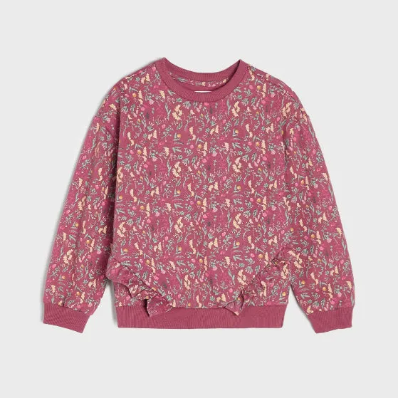 SI - Girls 'Purple' Ruffle Details Fleece Sweatshirt SI526