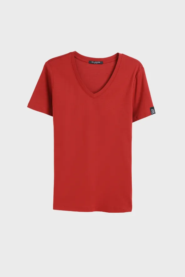 Silky Cotton V Neck  T-Shirt
