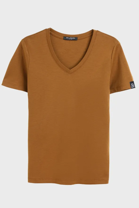 Silky Cotton V Neck  T-Shirt