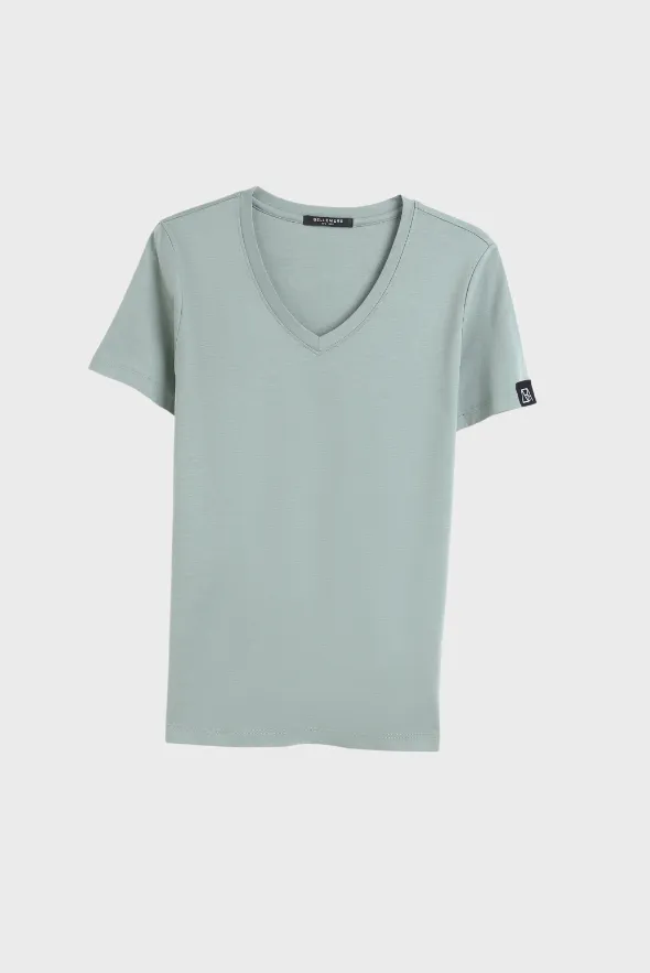 Silky Cotton V Neck  T-Shirt