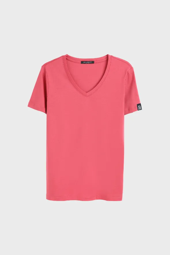 Silky Cotton V Neck  T-Shirt