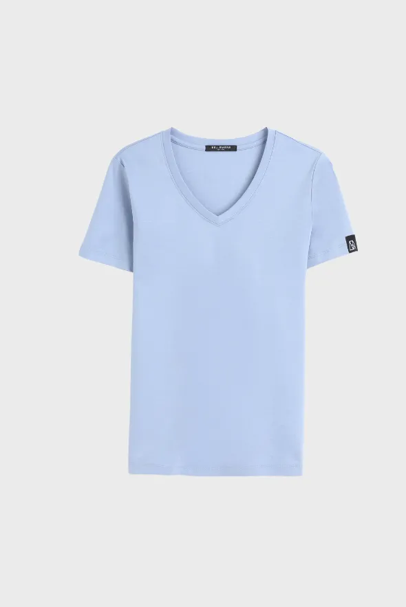 Silky Cotton V Neck  T-Shirt