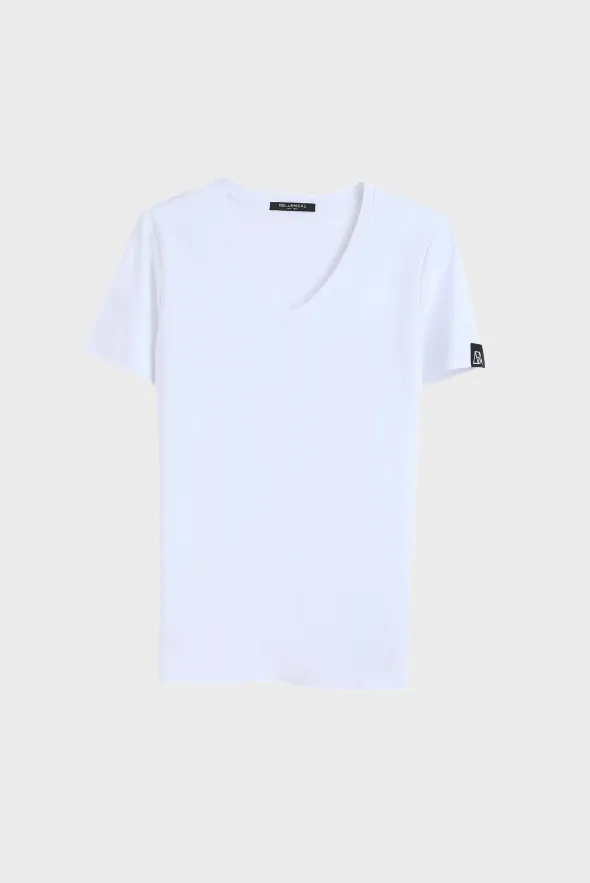 Silky Cotton V Neck  T-Shirt