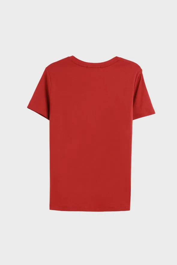 Silky Cotton V Neck  T-Shirt