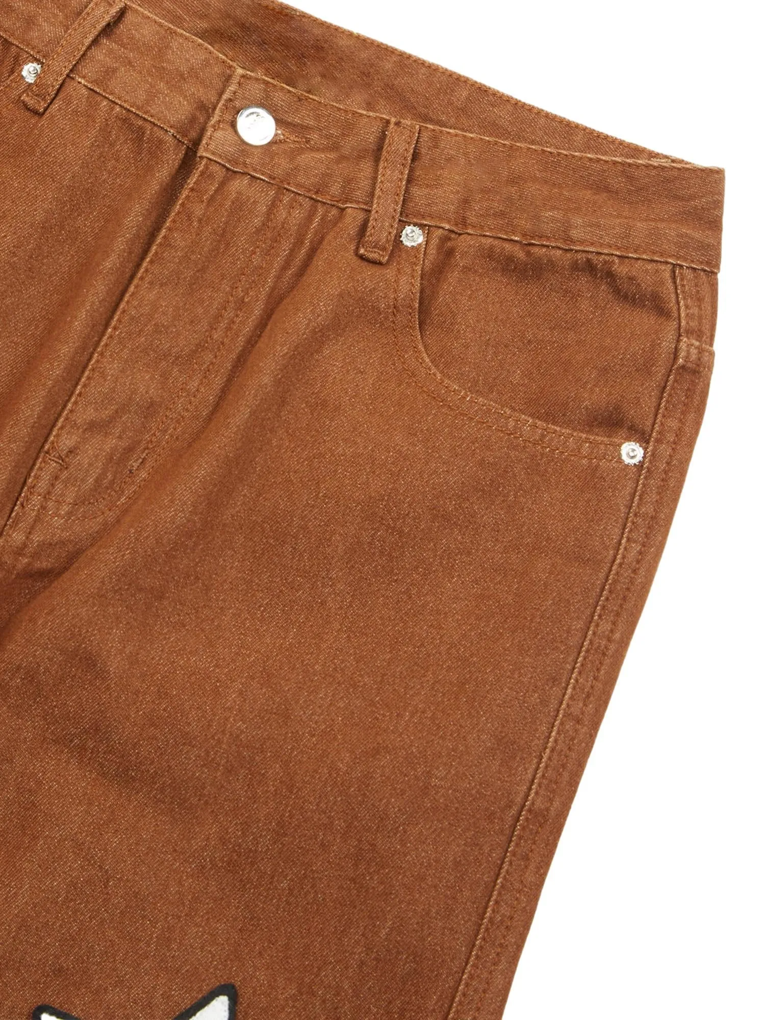 Sneakerhill American Retro Embroidered Five-pointed Star Jeans