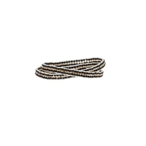 Stripe Warrior Wrap Bracelet - BLACK/GOLD