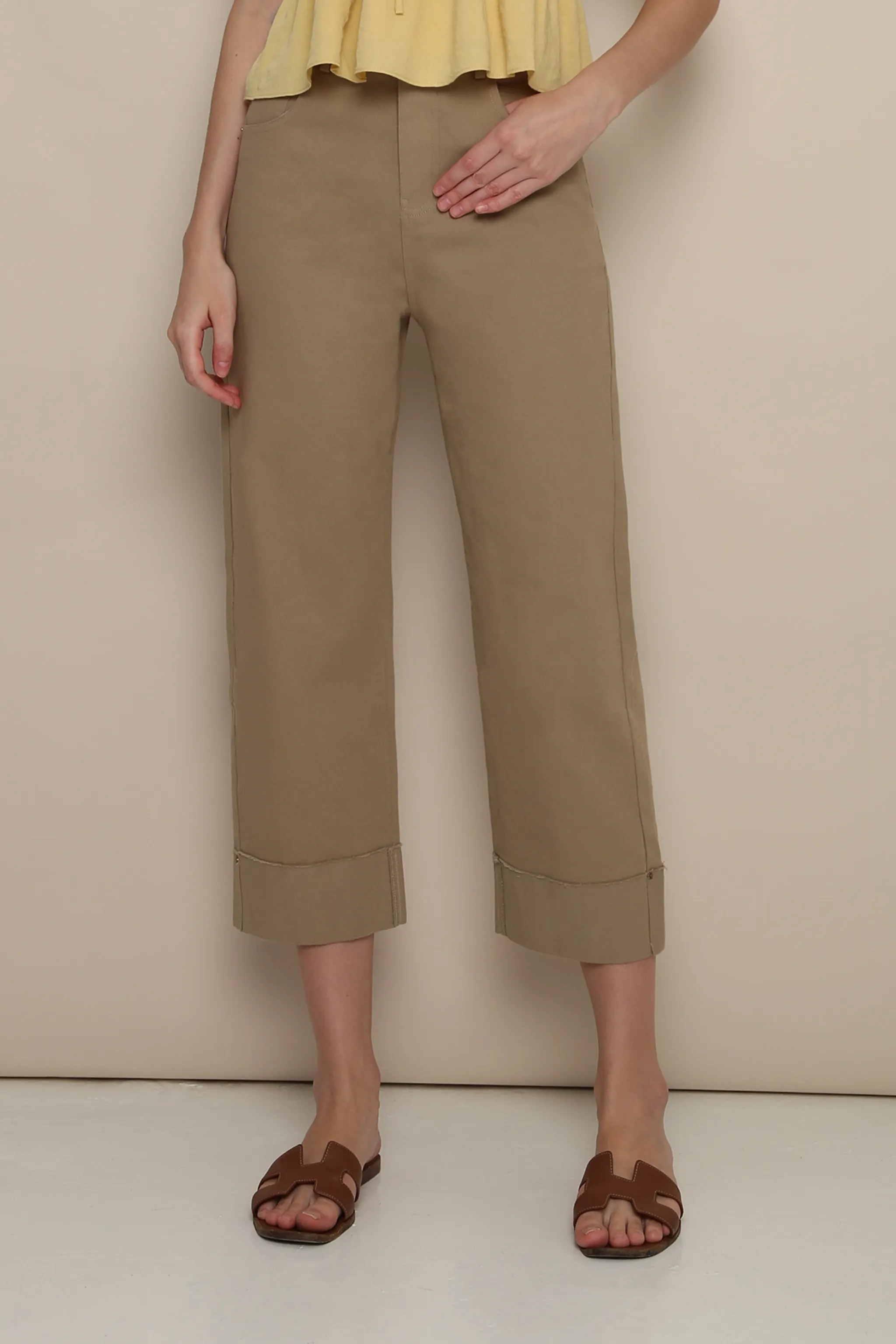 Sulla Cuffed Smart Pants Khaki