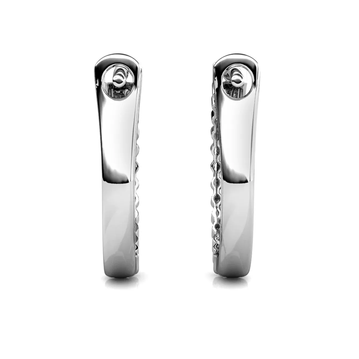 Teagan 18k White Gold Plated Crystal Hoop Earrings for Women