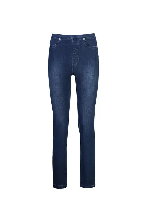 Vassalli Slim Leg Full Length Denim Pull On | Blue Denim