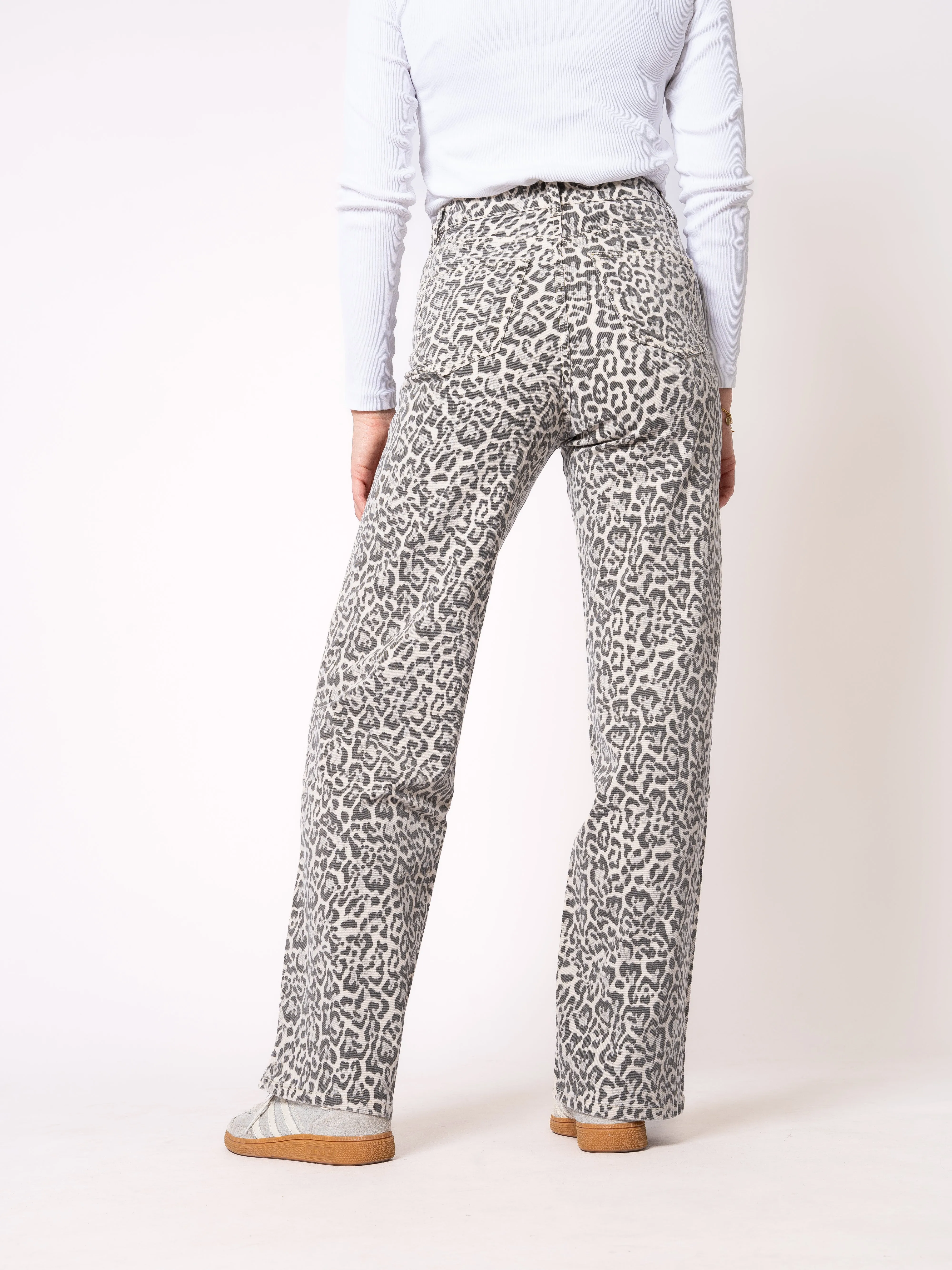 Wide Leg Jeans Leo - Grau