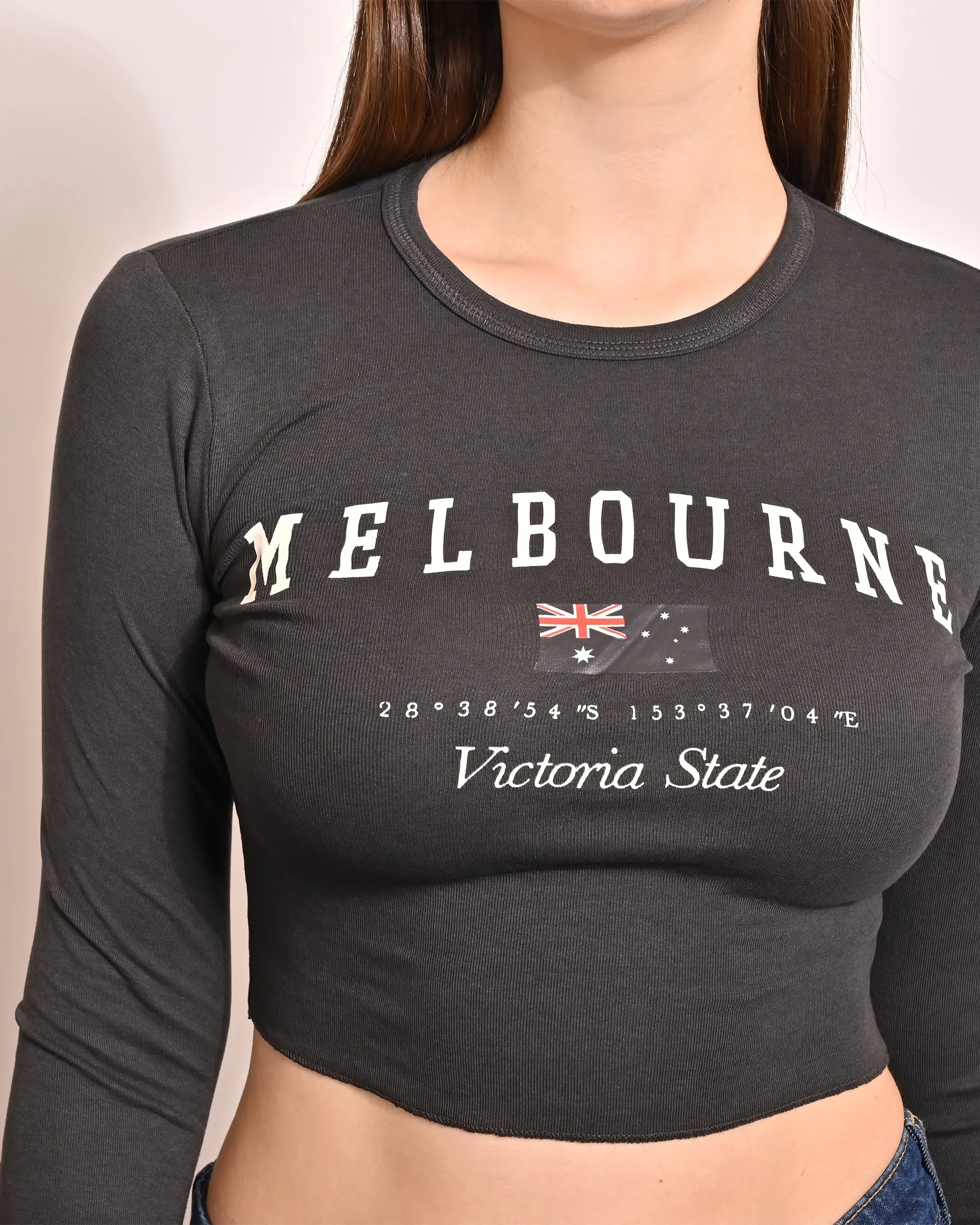 Women Black Cotton Crop Top