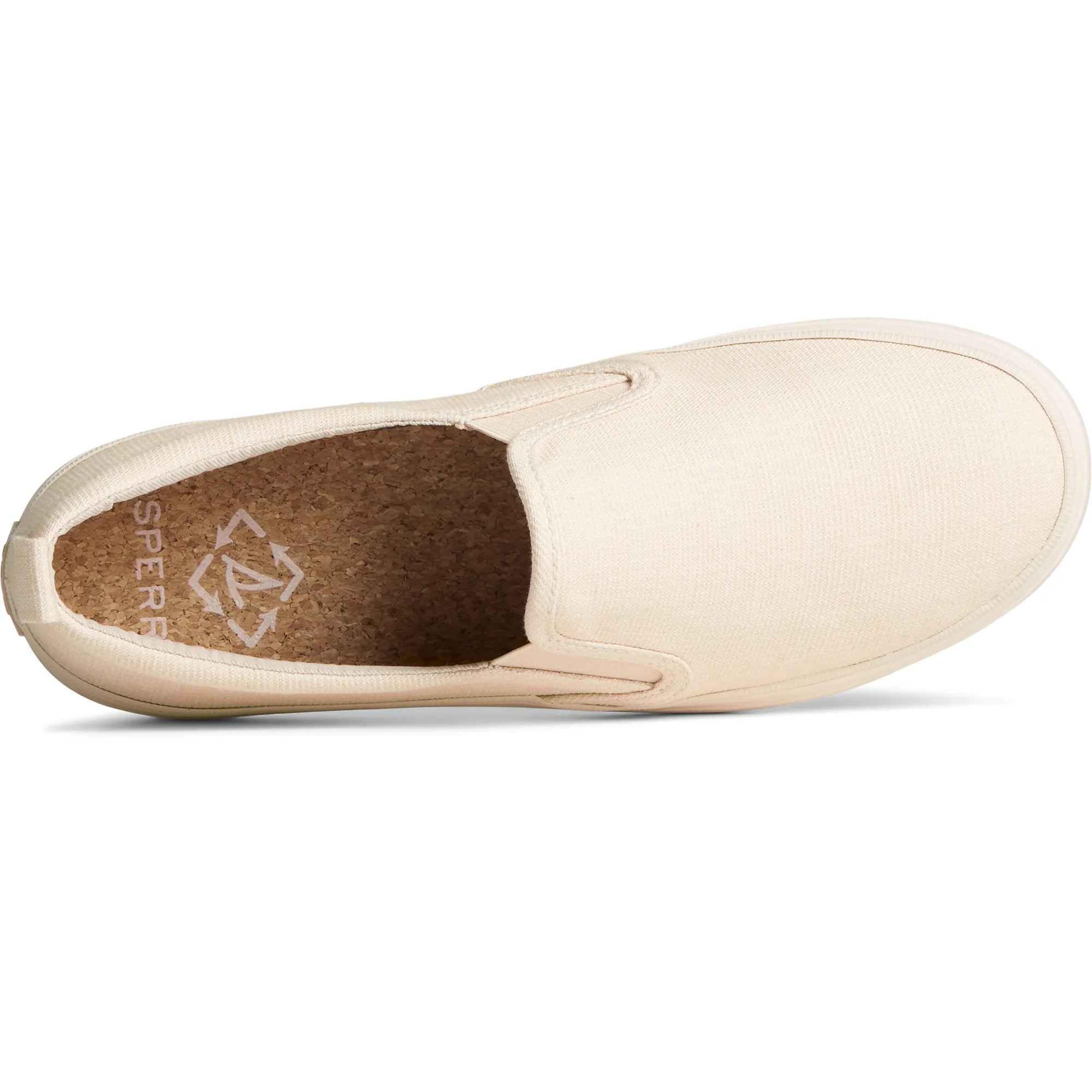 Women's Crest Twin Gore Shimmer Slip On Sneaker - Off White (STS88459)