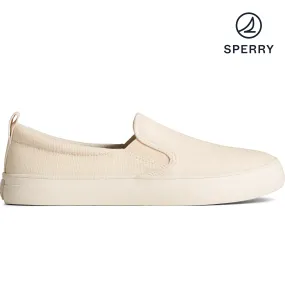 Women's Crest Twin Gore Shimmer Slip On Sneaker - Off White (STS88459)