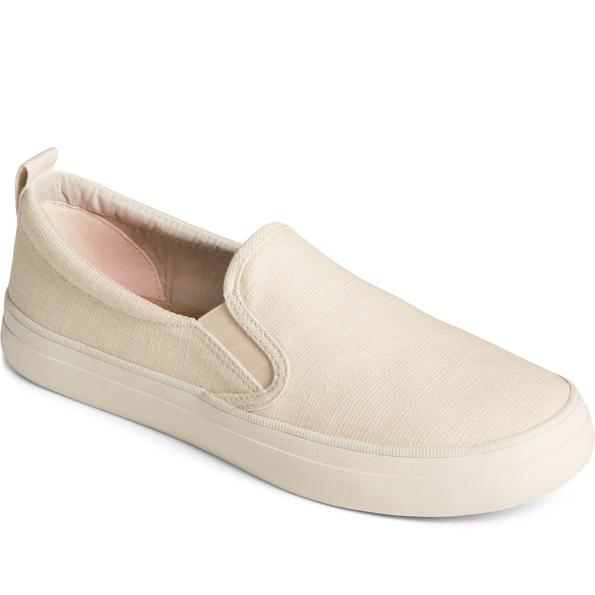 Women's Crest Twin Gore Shimmer Slip On Sneaker - Off White (STS88459)